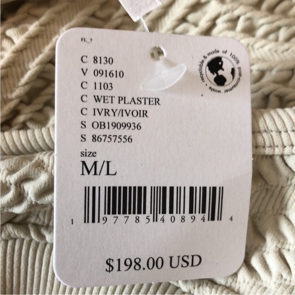 New‎ FREE PEOPLE Gabby Seamless Long Sleeve Midi Dress Wet Plaster Quilted M/L - Picture 15 of 15